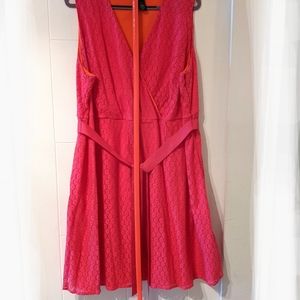 Lane Bryant hot pink/bright orange dress